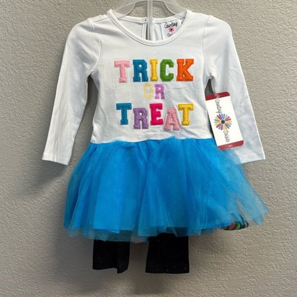 Counting Daisies Girls 2-Piece Halloween Confetti Tutu Set - Multiple Sizes!